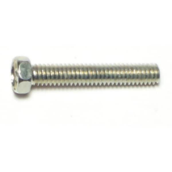 Midwest Fastener #8-32 x 1 in Slotted Hex Machine Screw, Zinc Plated Steel, 20 PK 65555 - main